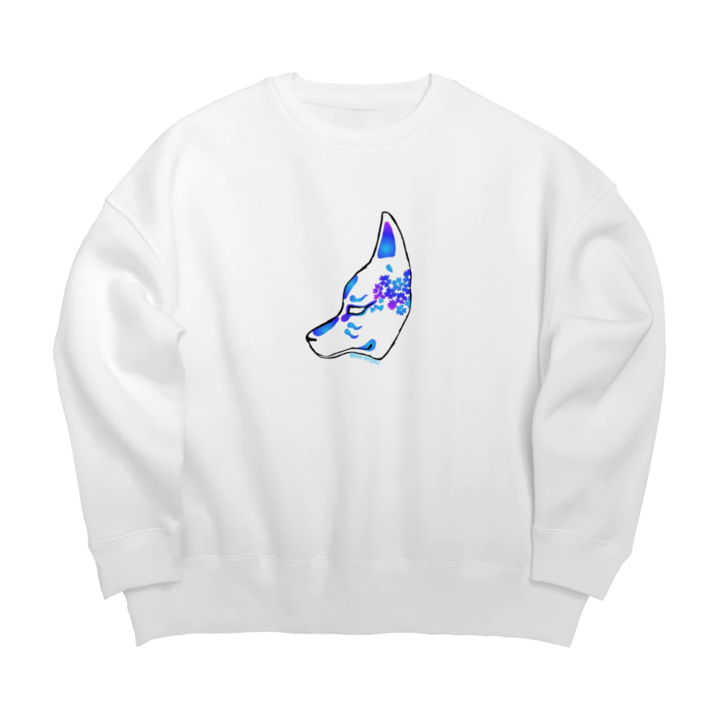 創狐堂の創狐堂の狐(蒼) Big Crew Neck Sweatshirt