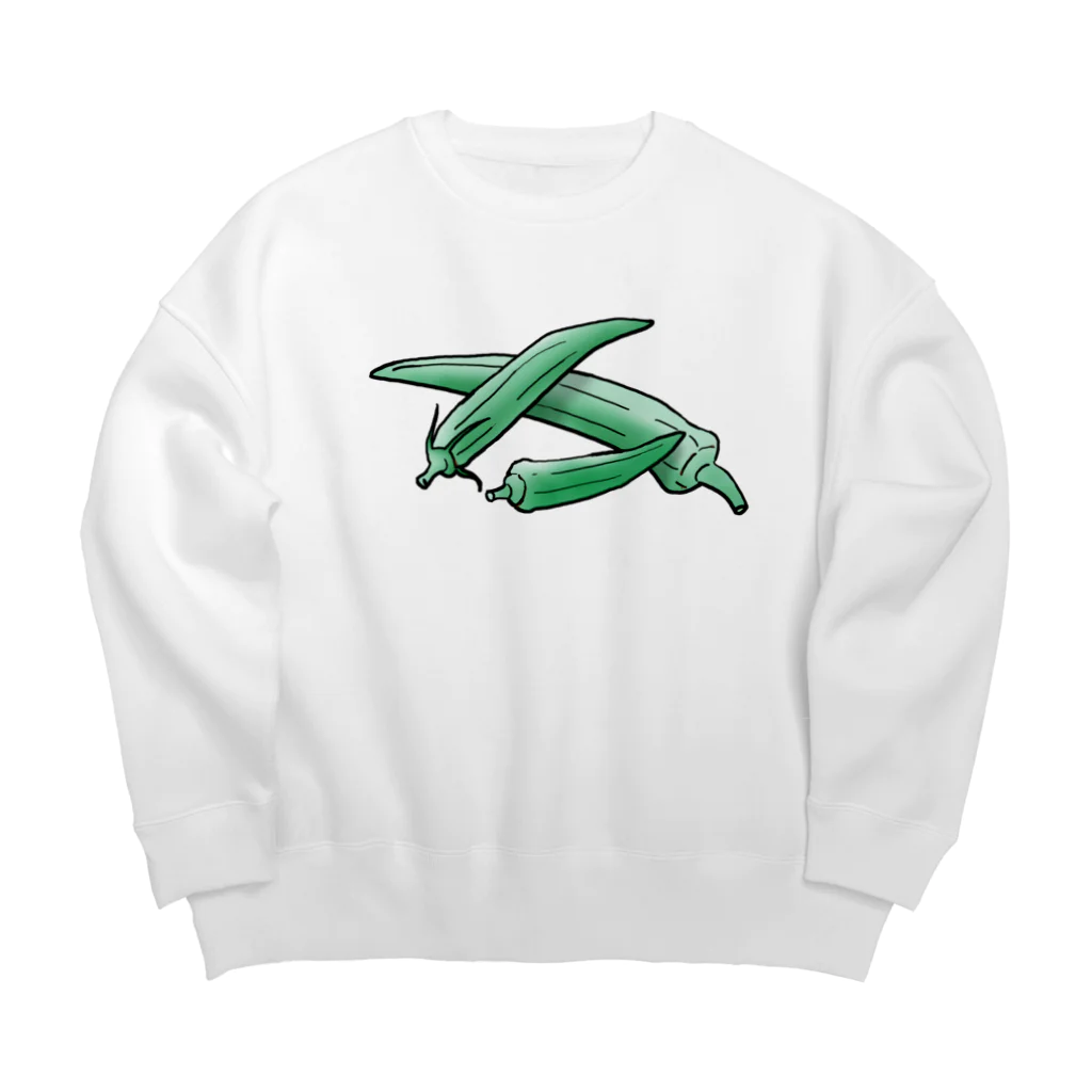 サルハ亭の家庭菜園シリーズ　おくら Big Crew Neck Sweatshirt