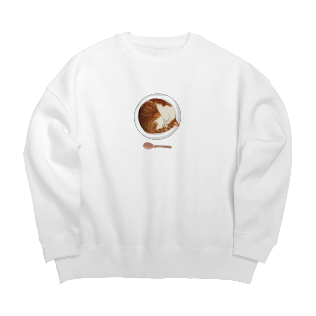 氷熊のおみせの猫カレー🍛おいしそうな いろをした ねこ. Big Crew Neck Sweatshirt