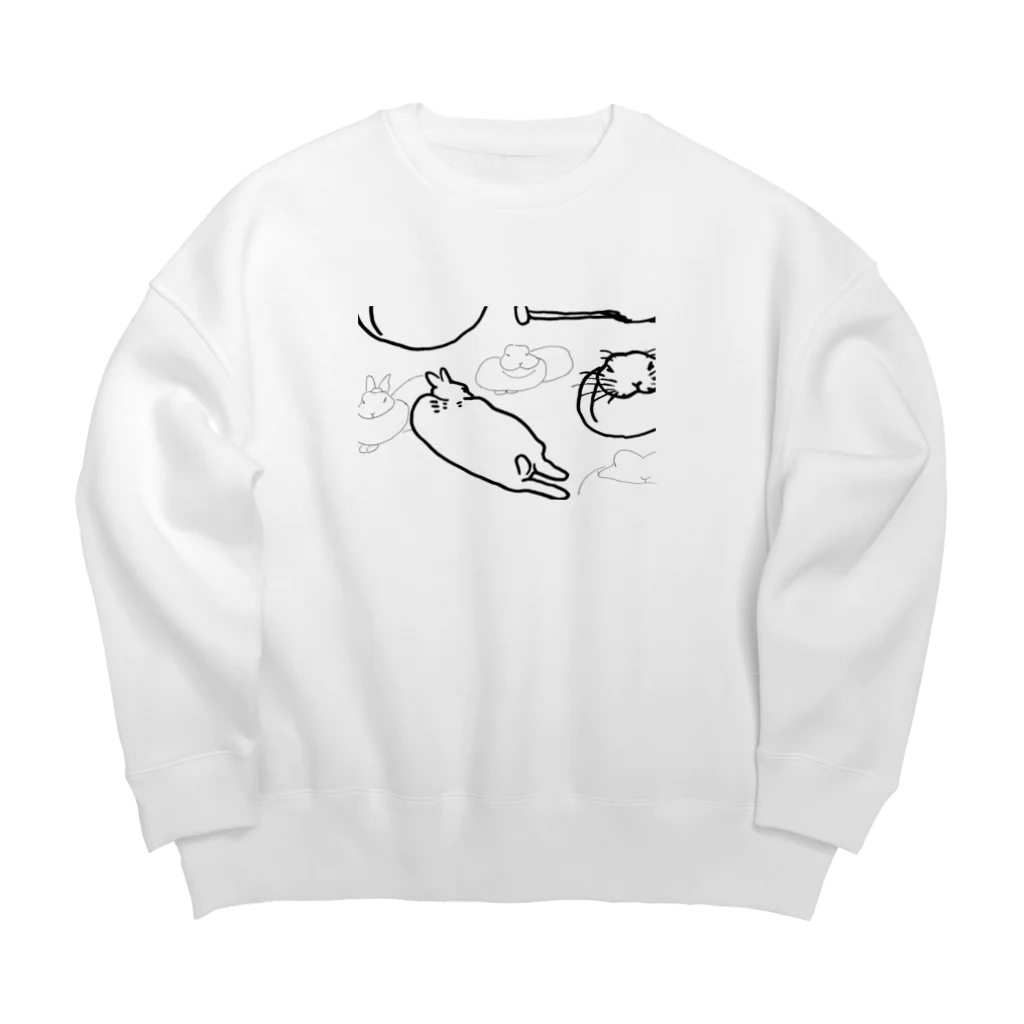 クジャクAサンバのうさぎのおとだ Big Crew Neck Sweatshirt