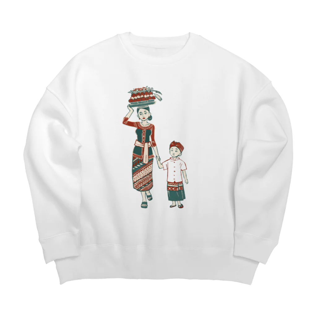 IZANAMI by Akane Yabushitaの【バリの人々】お母さんと子供 Big Crew Neck Sweatshirt