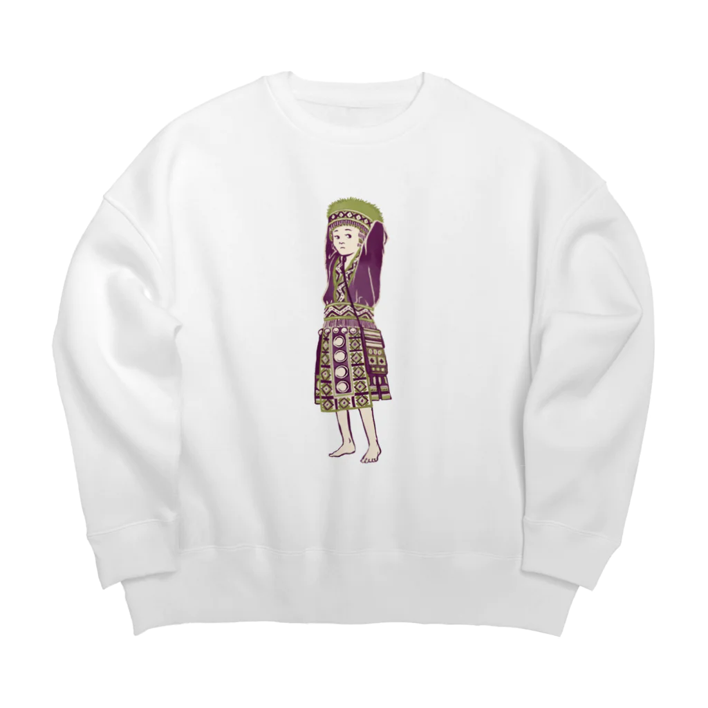 IZANAMI by Akane Yabushitaの【タイの人々】モン族の女の子 Big Crew Neck Sweatshirt