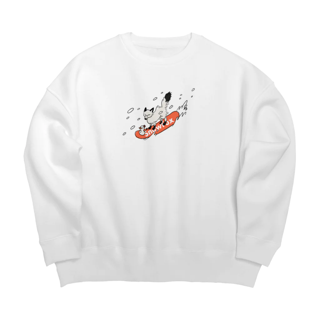 ⓣのスノボー　キツネくん Big Crew Neck Sweatshirt