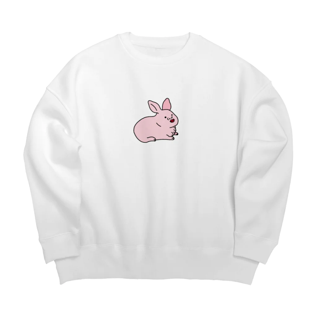 秋風のうさぎくん。 Big Crew Neck Sweatshirt