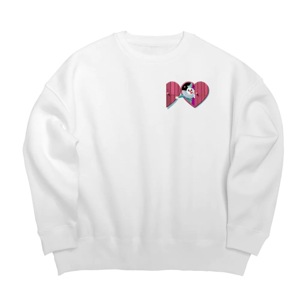 みつあみあさこのハロー！クラウン(淡色) Big Crew Neck Sweatshirt