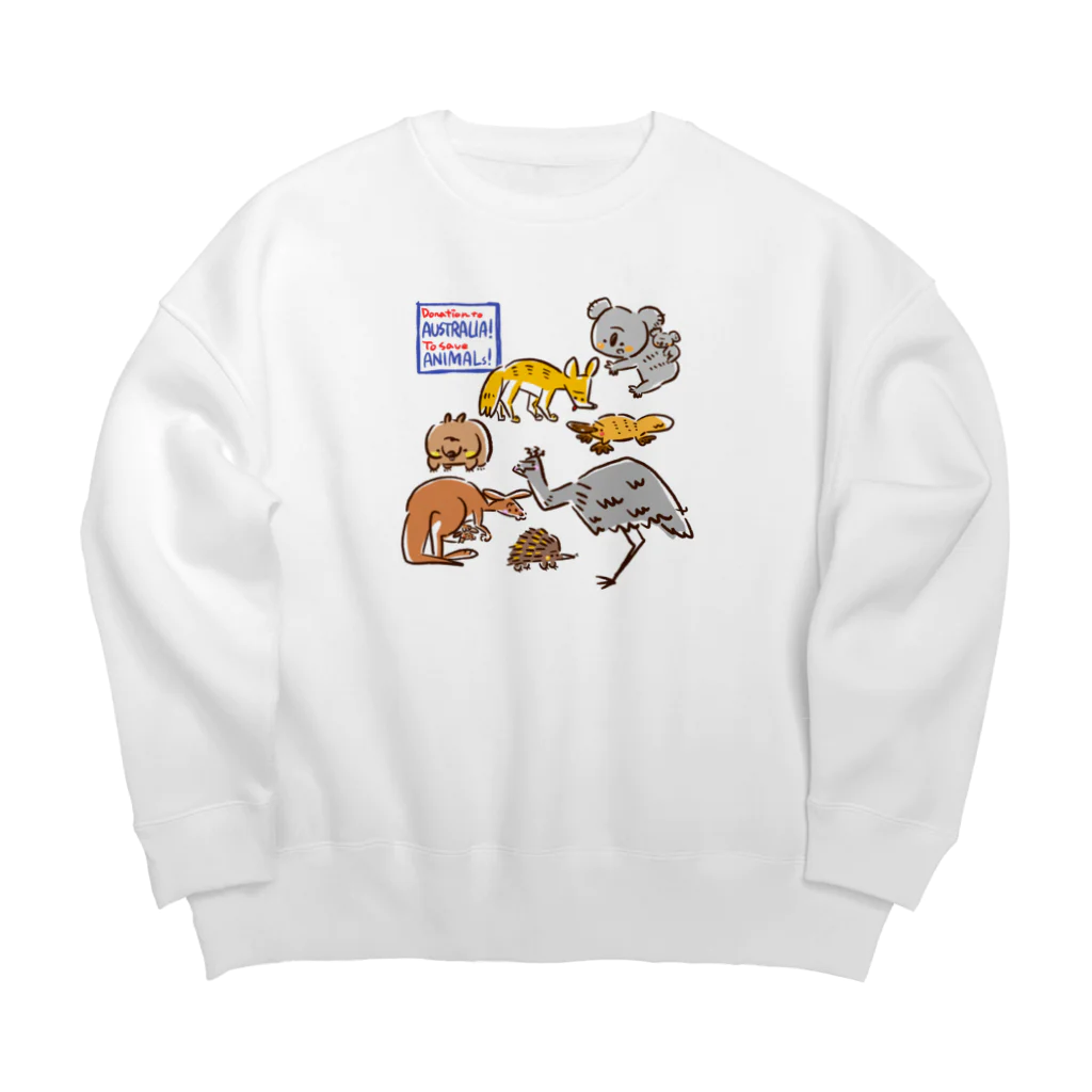 サタケ商店🐅🍛のオーストラリアアニマル(500円募金) Big Crew Neck Sweatshirt