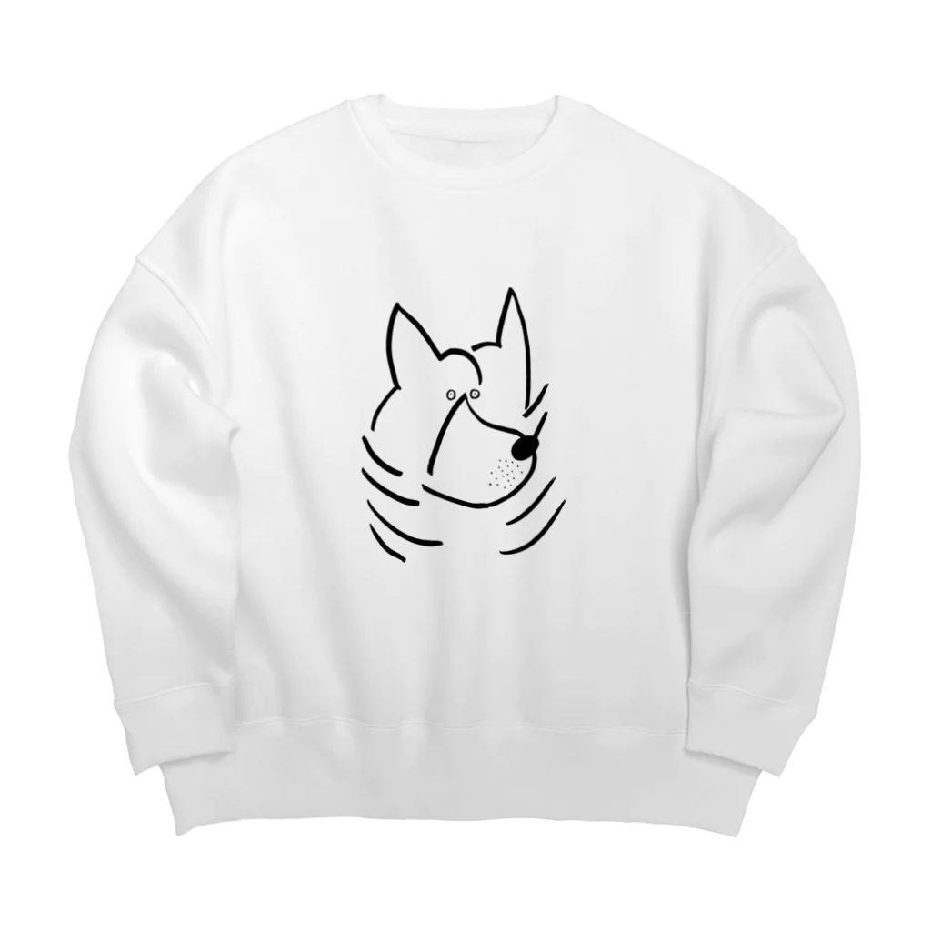 青いのDogs  Big Crew Neck Sweatshirt