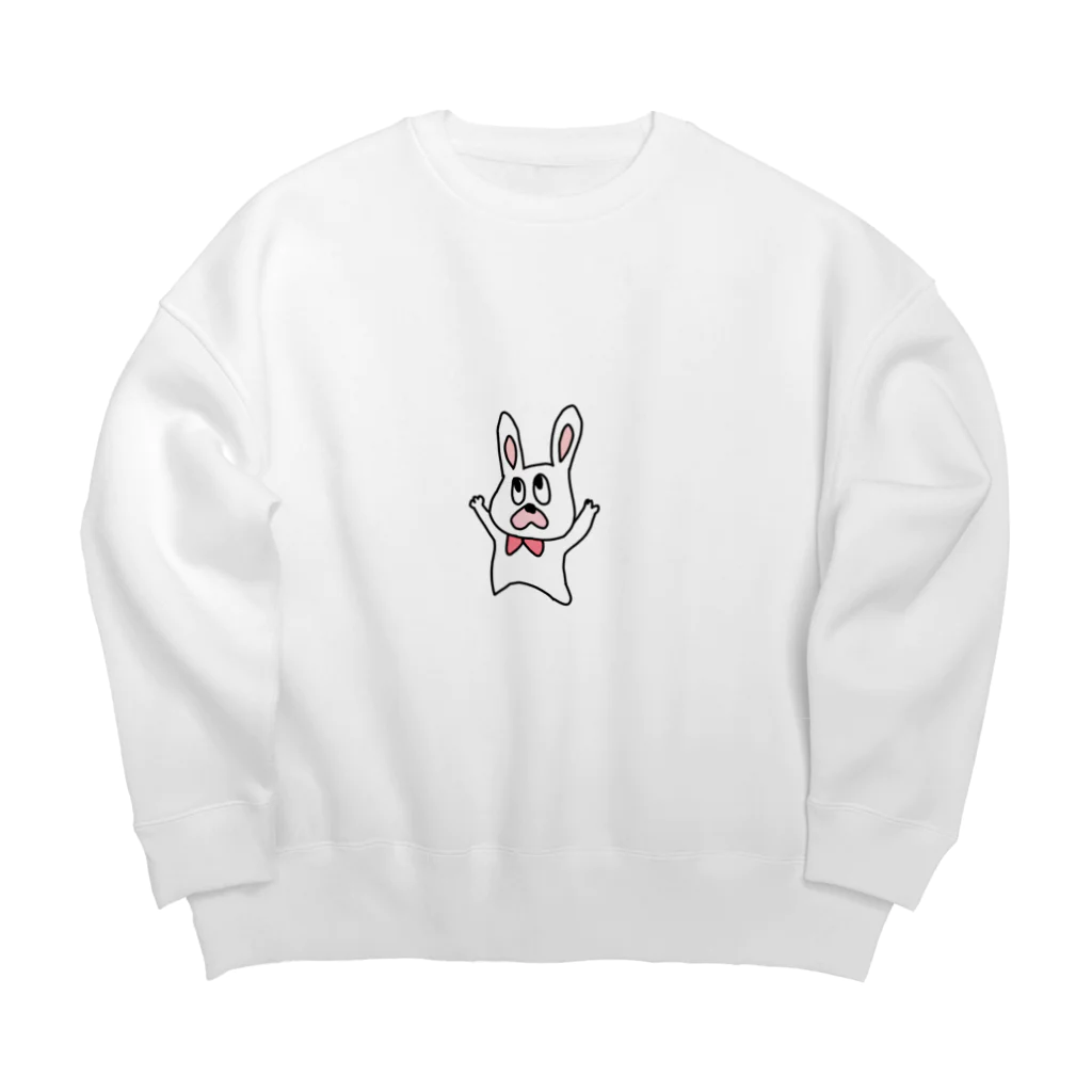 るっぴー市場のうさぎバンザイ Big Crew Neck Sweatshirt