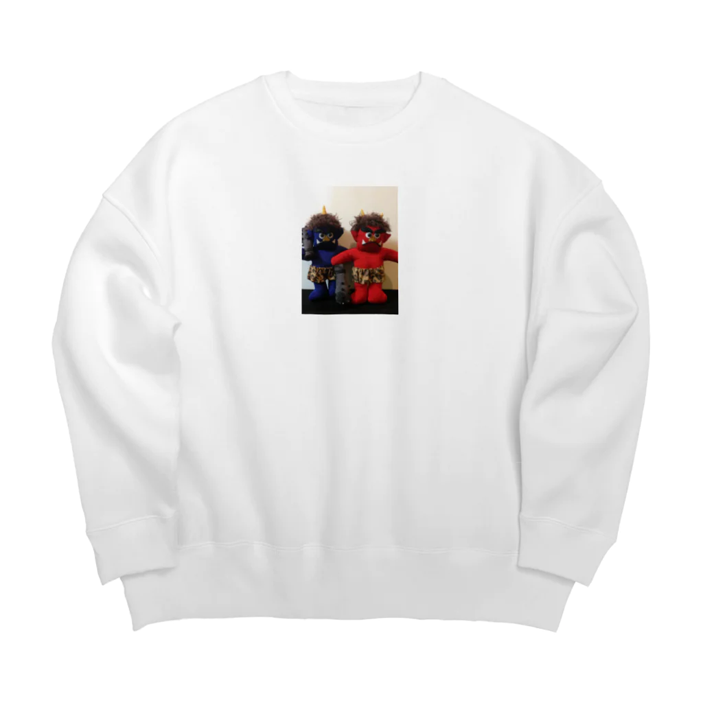 YAMUCHAの赤鬼くんと青鬼くん Big Crew Neck Sweatshirt