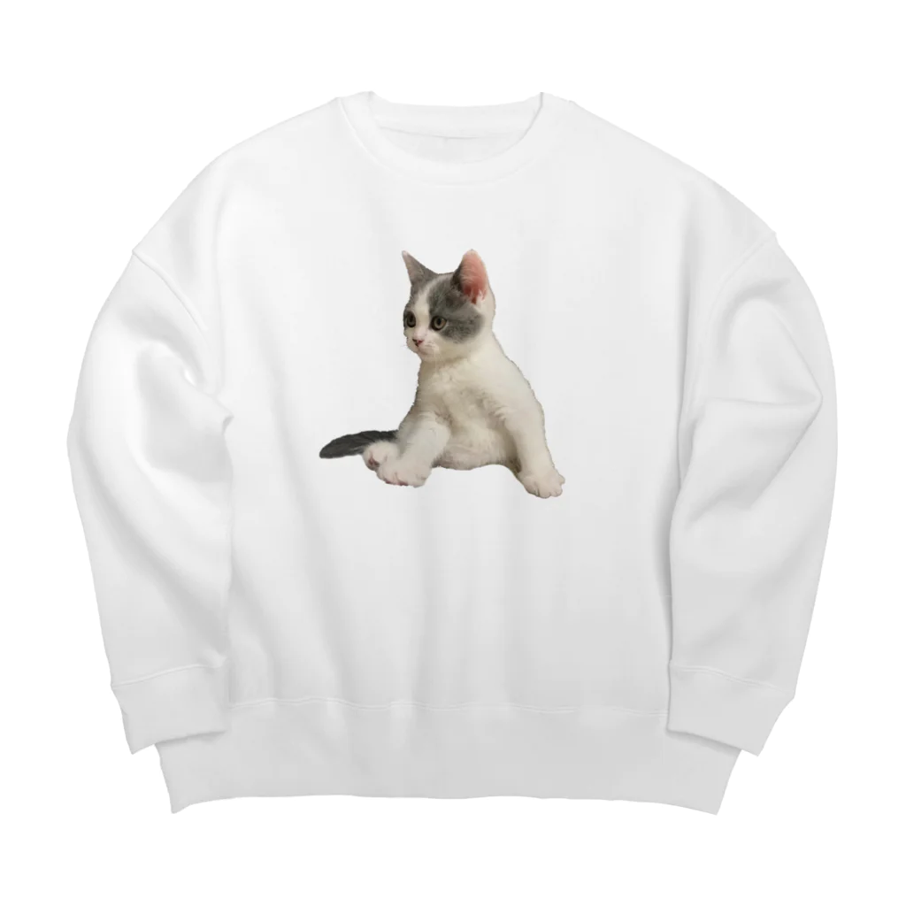 cat.kotetsuのねこのこてつ Big Crew Neck Sweatshirt