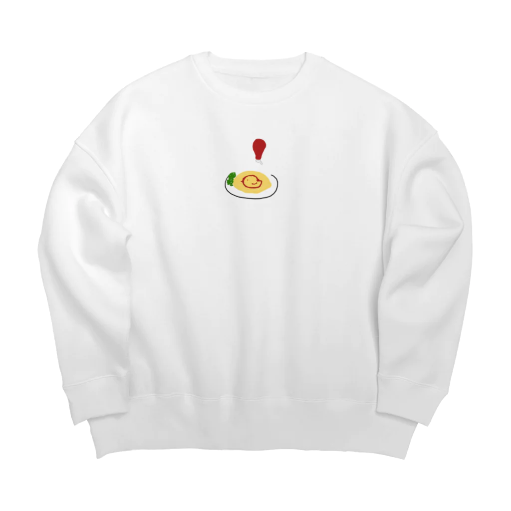 【CRAYON LAND】ひよこのじょにーのじょにライス Big Crew Neck Sweatshirt