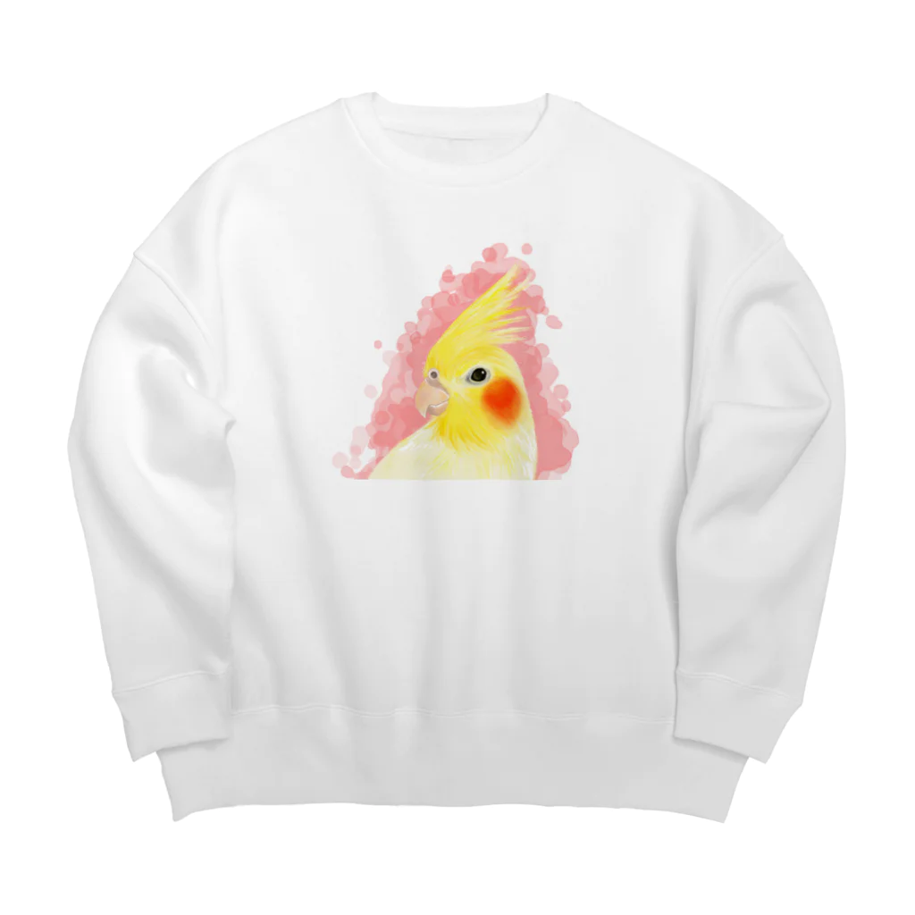 まめるりはことりのほんわかオカメインコ　ルチノー【まめるりはことり】 Big Crew Neck Sweatshirt