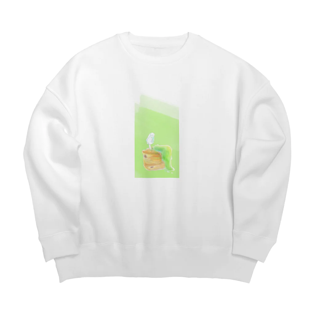 もぬやのsweets みどり　文字なし Big Crew Neck Sweatshirt