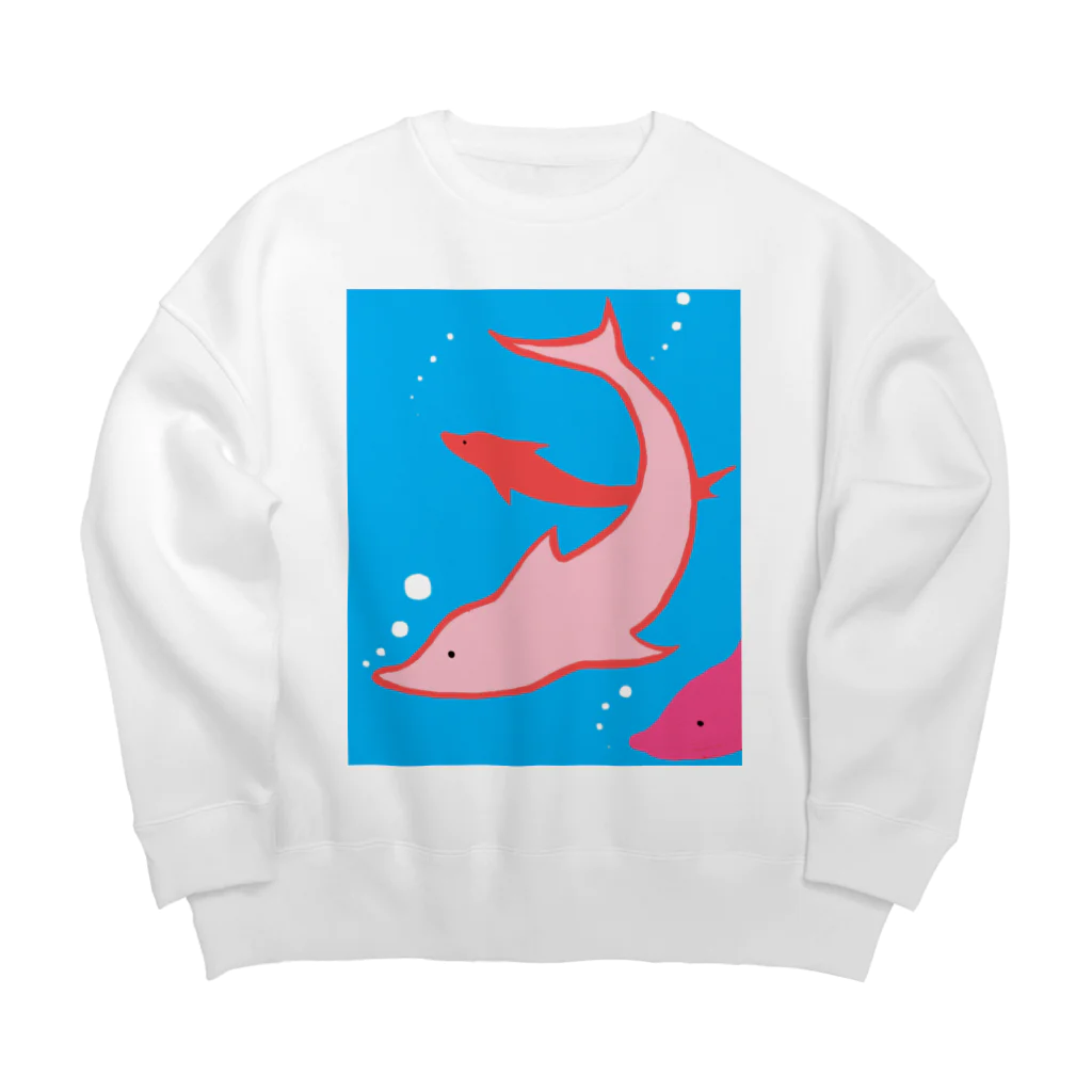 GAOGAO HOUSEのピンクイルカ Big Crew Neck Sweatshirt