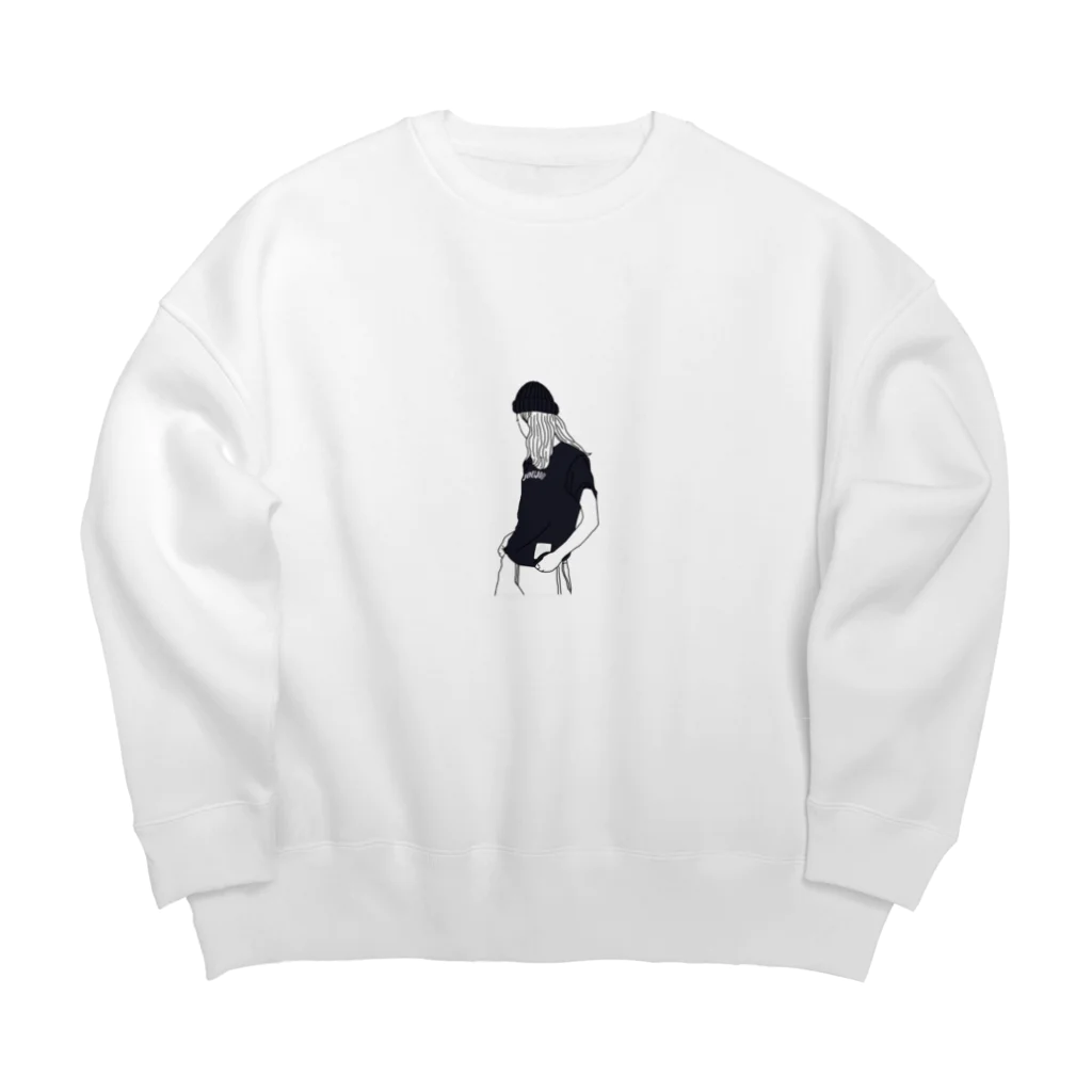 ashimesmのcap girl Big Crew Neck Sweatshirt