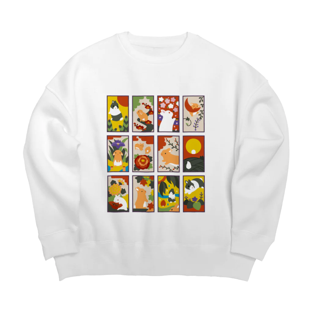 大賀一五の店の兎花札 Big Crew Neck Sweatshirt