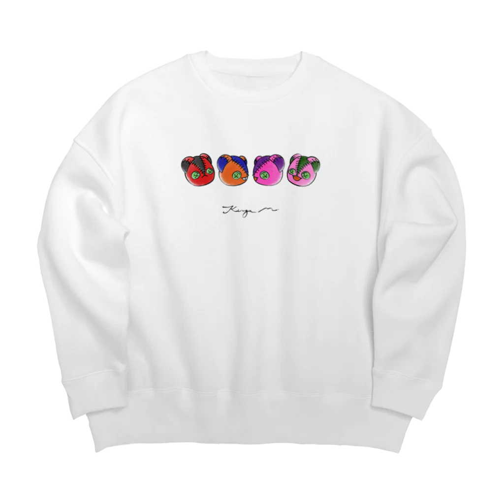 KingaMの手描き風KingaM(カラー) Big Crew Neck Sweatshirt