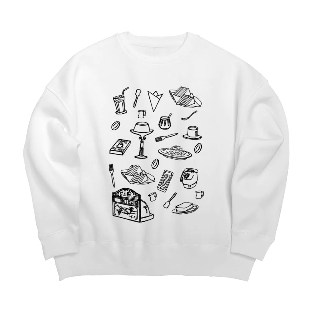 気ままに創作　よろず堂の純喫茶　モノクロ Big Crew Neck Sweatshirt