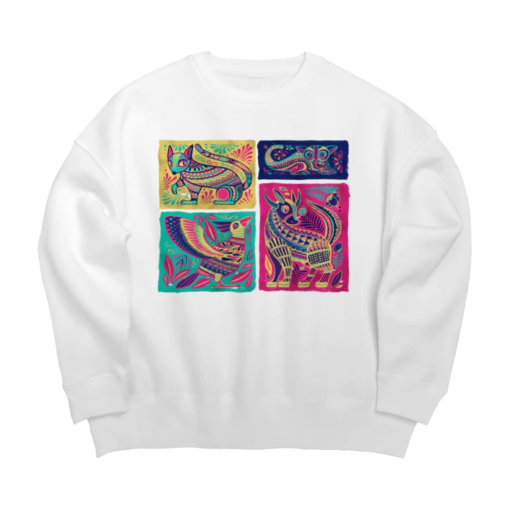 IZANAMI by Akane Yabushitaのメキシコのアレブリヘス（ピンク） Big Crew Neck Sweatshirt