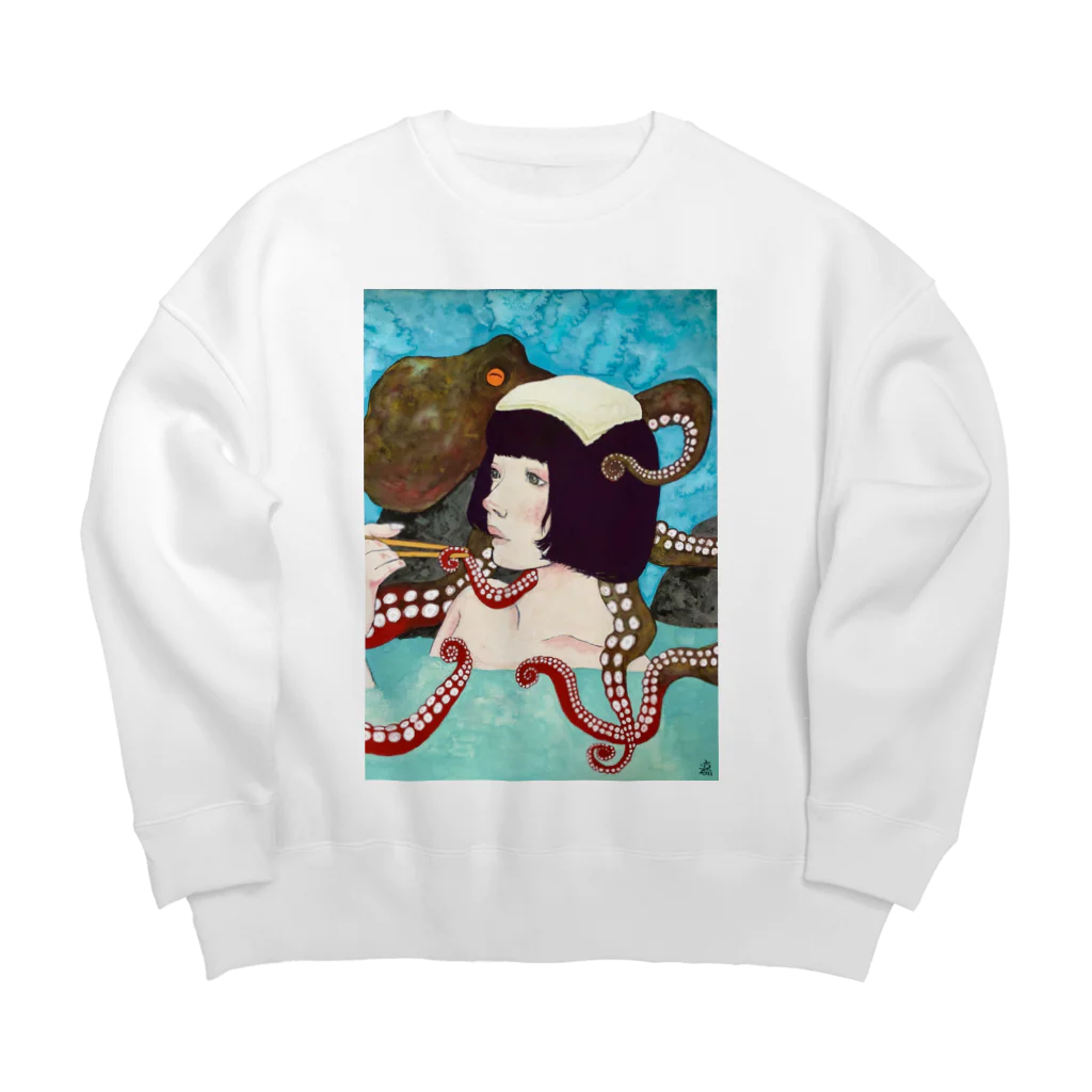 涼木千鶴の死闘！湯けむり女湯の乱 Big Crew Neck Sweatshirt