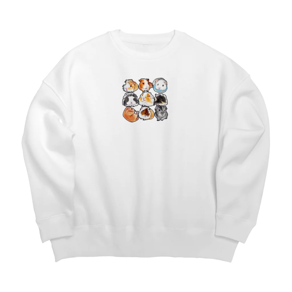 みたらし&きなこもち@しばこのまるまるモルモットタイプE Big Crew Neck Sweatshirt