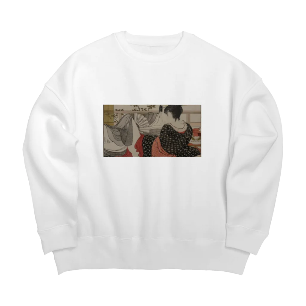 ズシ店の浮世絵　接吻 Big Crew Neck Sweatshirt