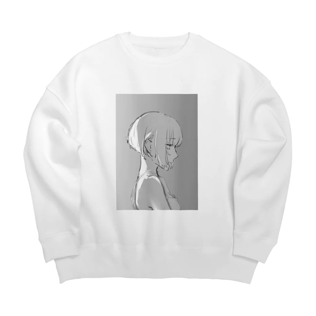 wipの落書き女の子(加筆版) Big Crew Neck Sweatshirt