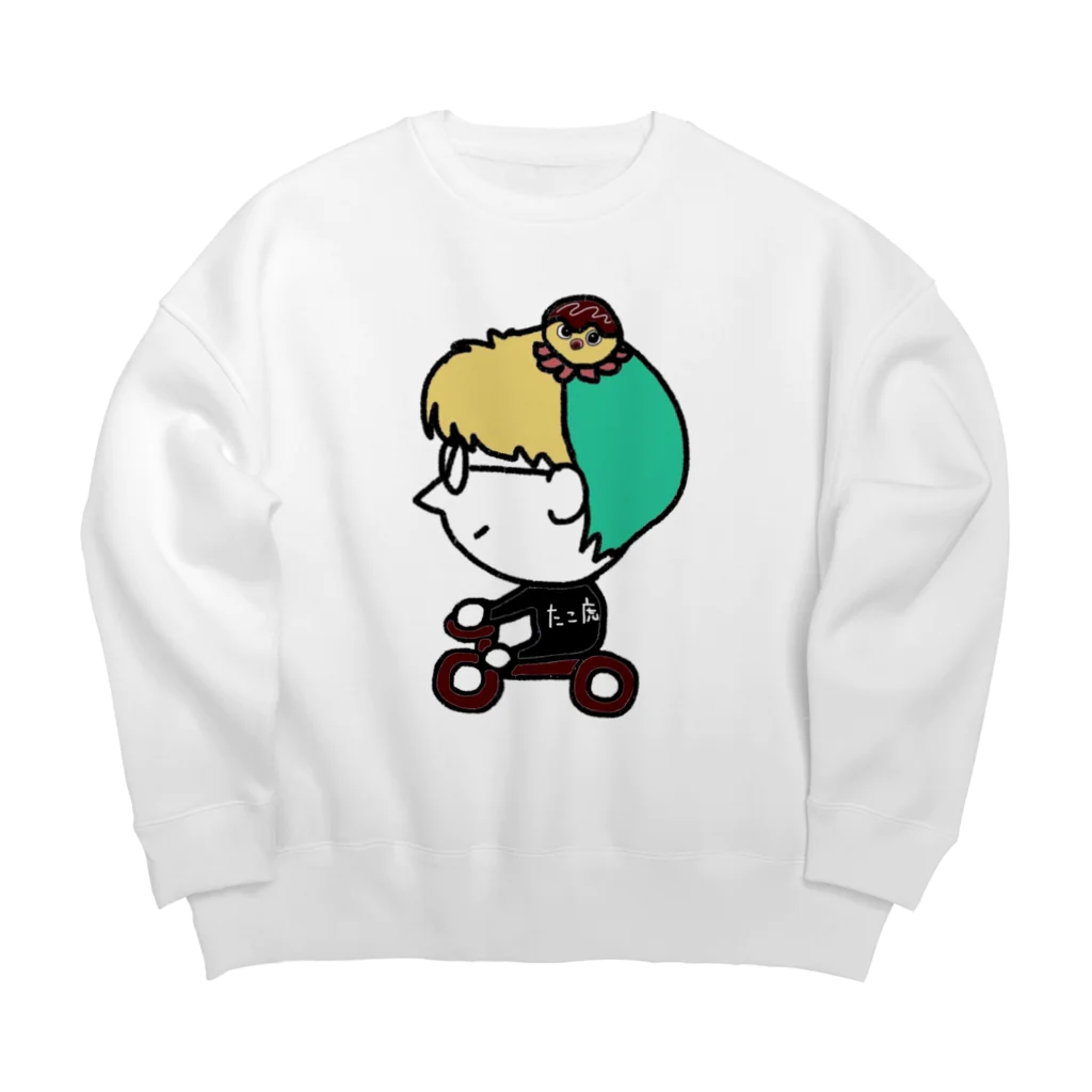 たこ虎しろちゃんのたこ虎しろちゃん Big Crew Neck Sweatshirt