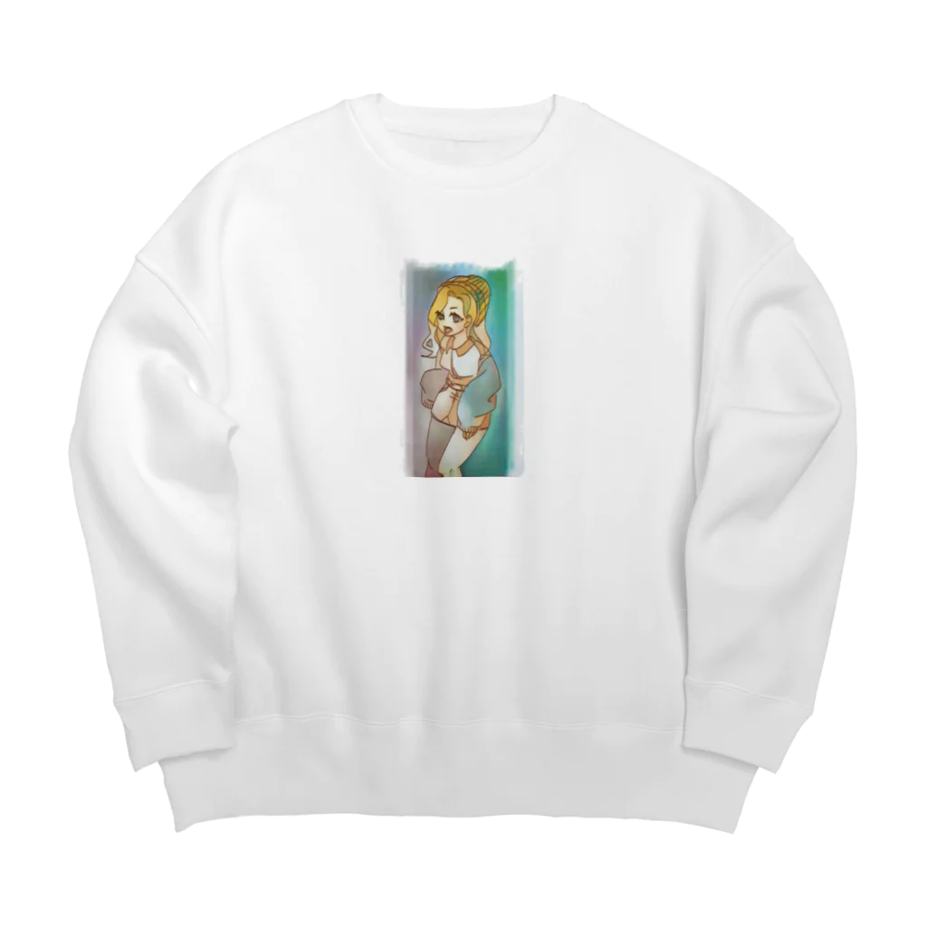 無難しめじのギャル子 Big Crew Neck Sweatshirt