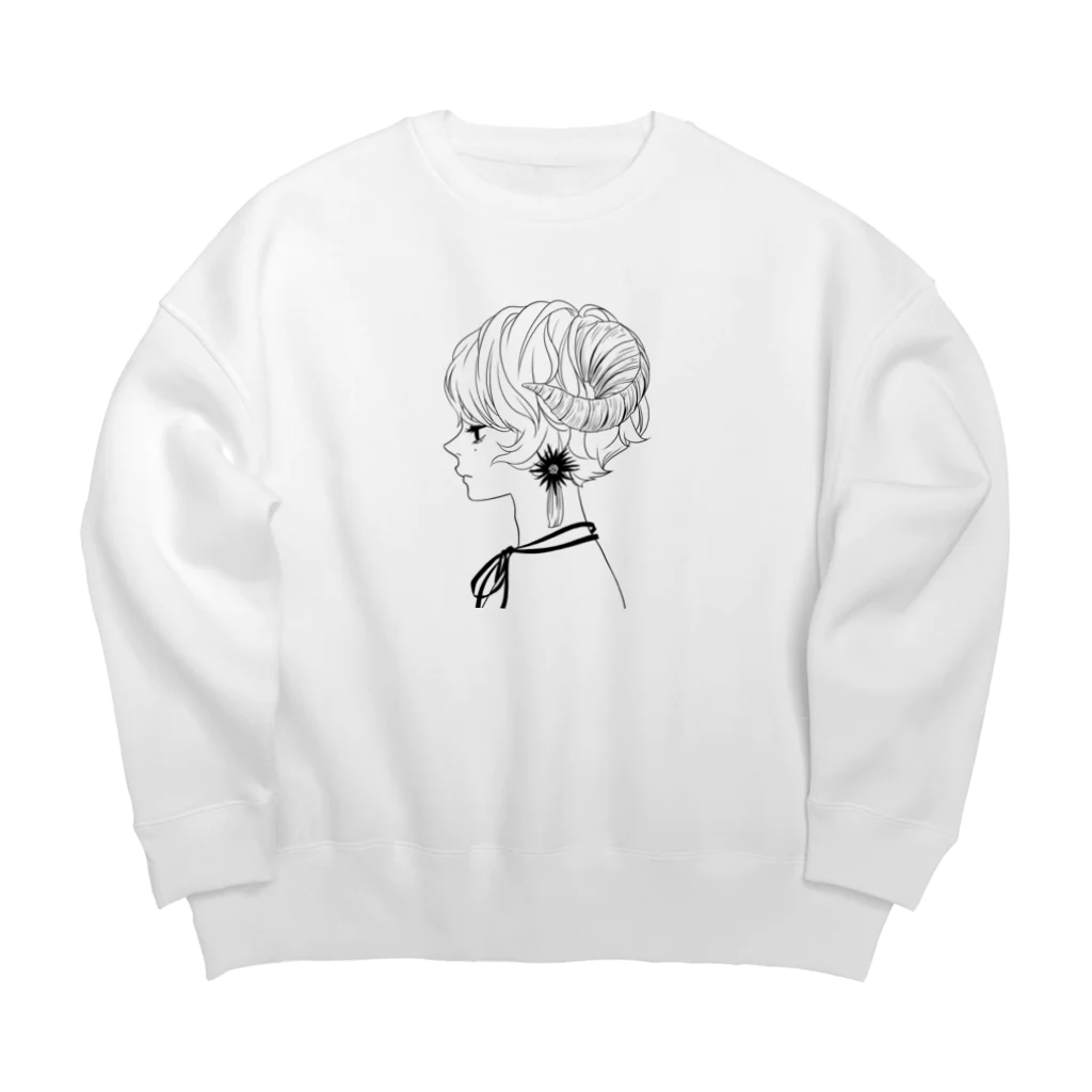 oyasumi_44の羊女 Big Crew Neck Sweatshirt