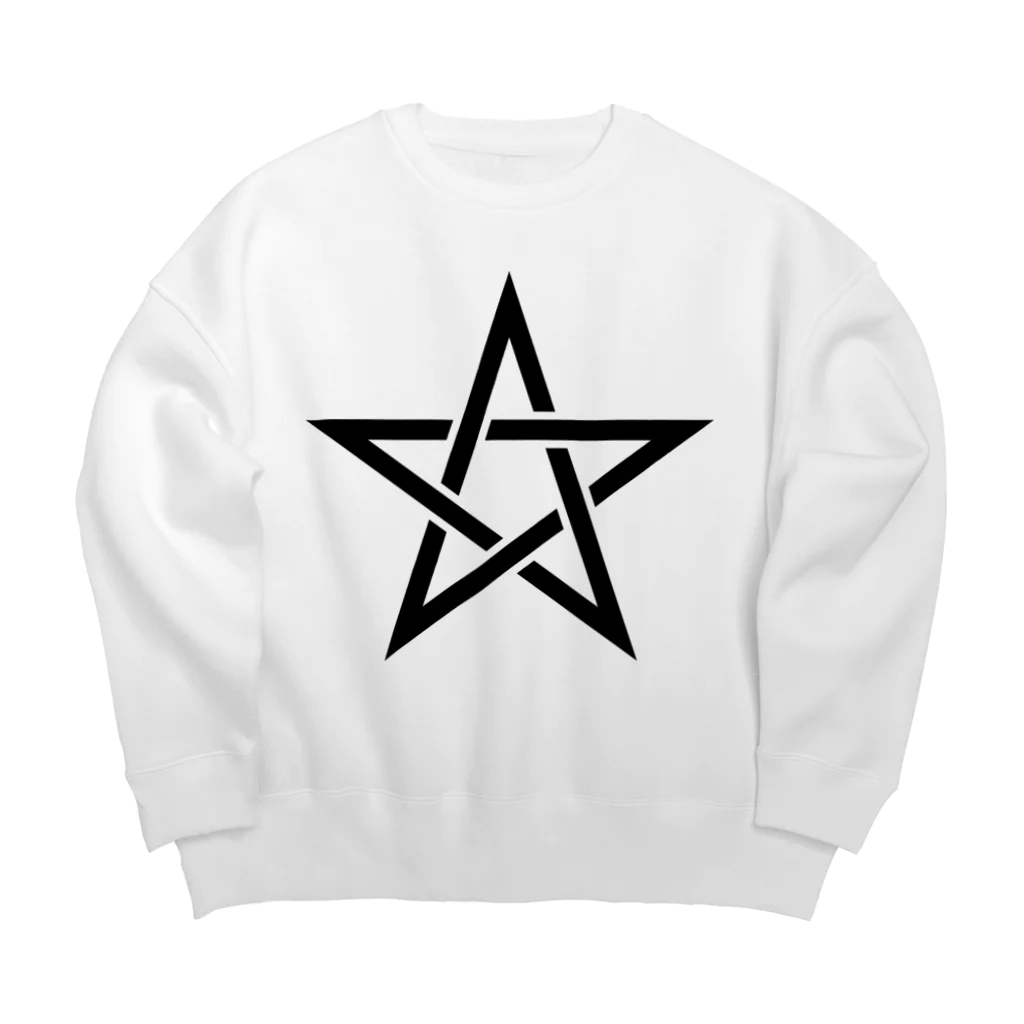 風天工房の五芒星（黒） Big Crew Neck Sweatshirt