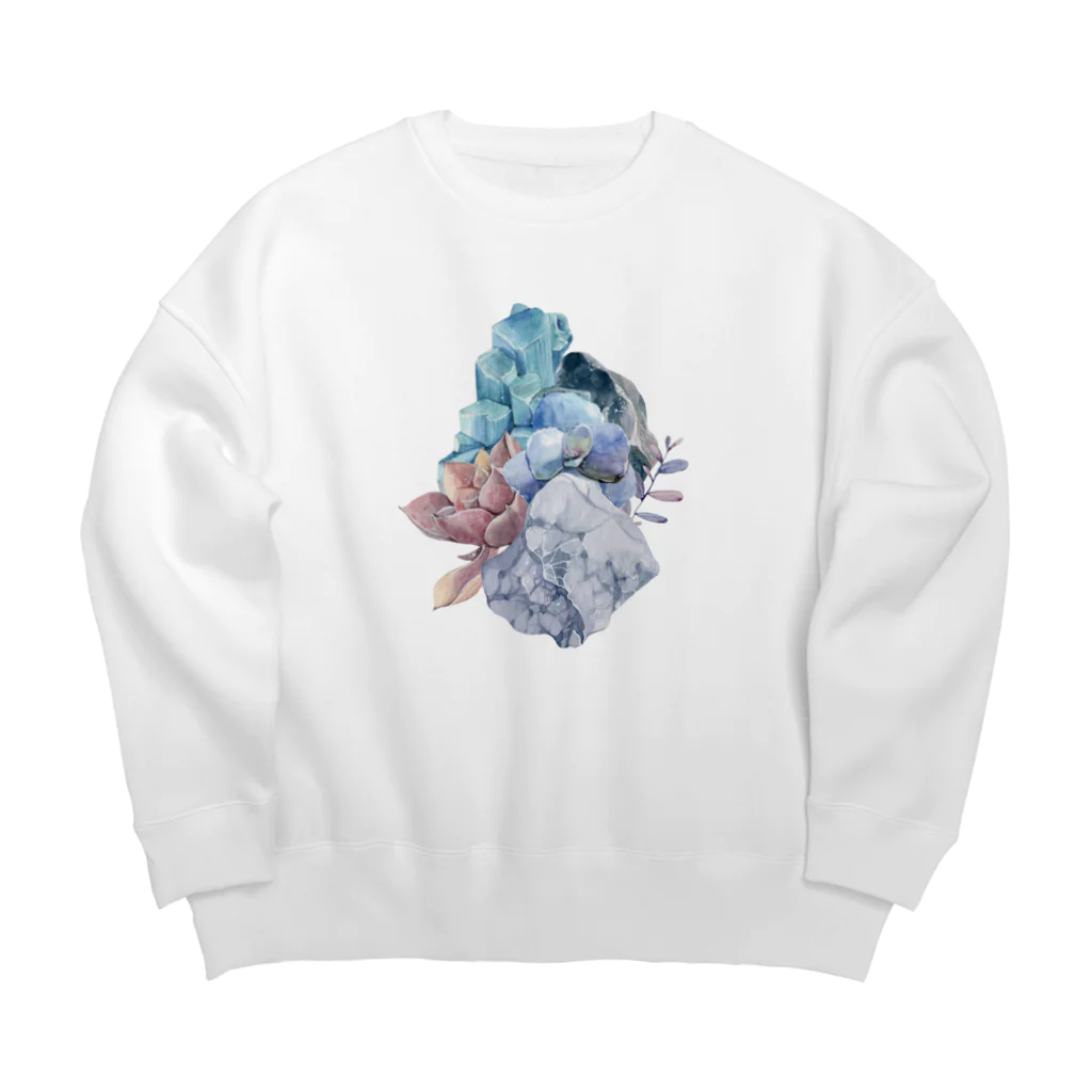 SANKAKU DESIGN STOREの天然石と多肉植物の生け花。 Big Crew Neck Sweatshirt