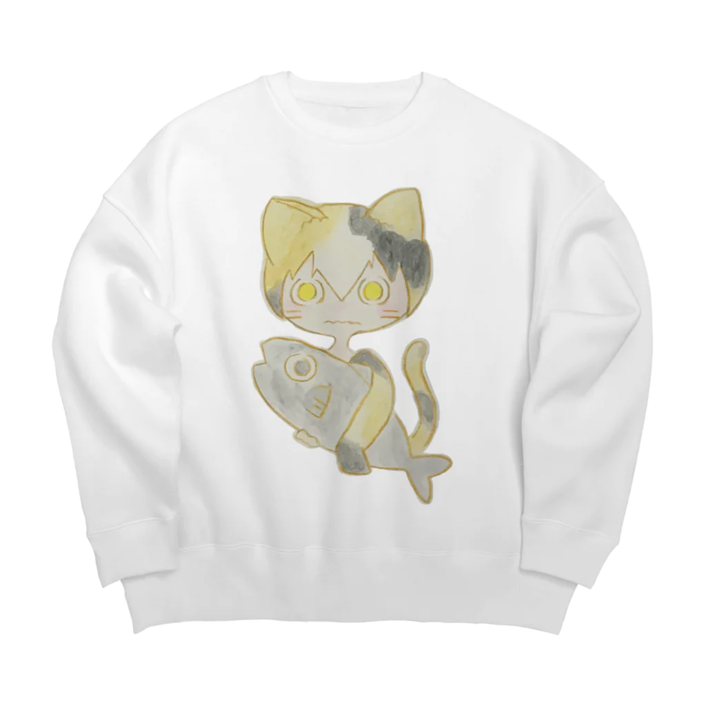 38_のみけねこくん Big Crew Neck Sweatshirt