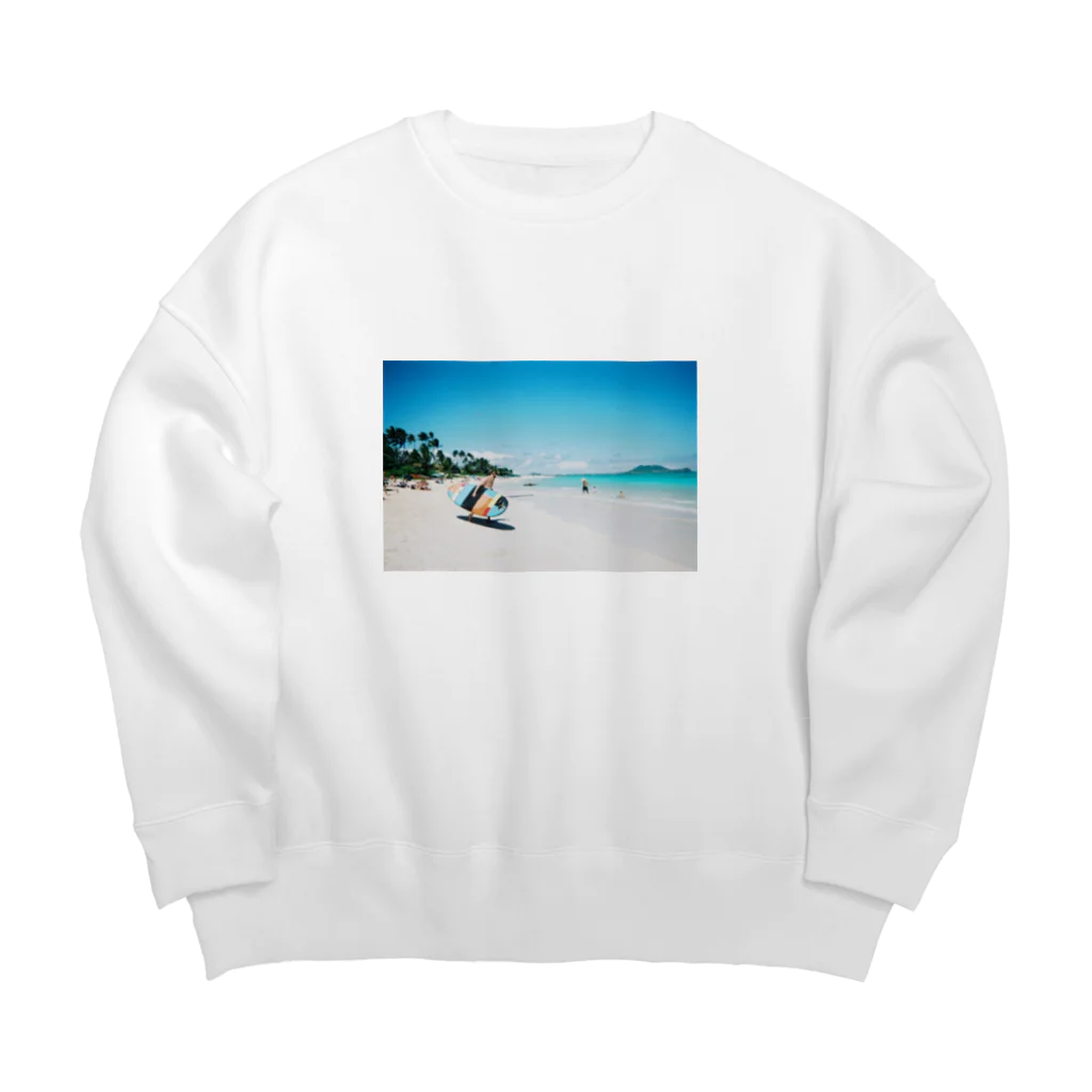 Bouquet de anemoneの天国の海とおじさん Big Crew Neck Sweatshirt