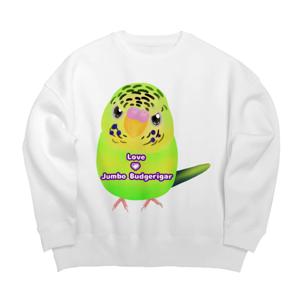 Lily bird（リリーバード）のうるうる黄緑ジャンボ ロゴ入り① Big Crew Neck Sweatshirt