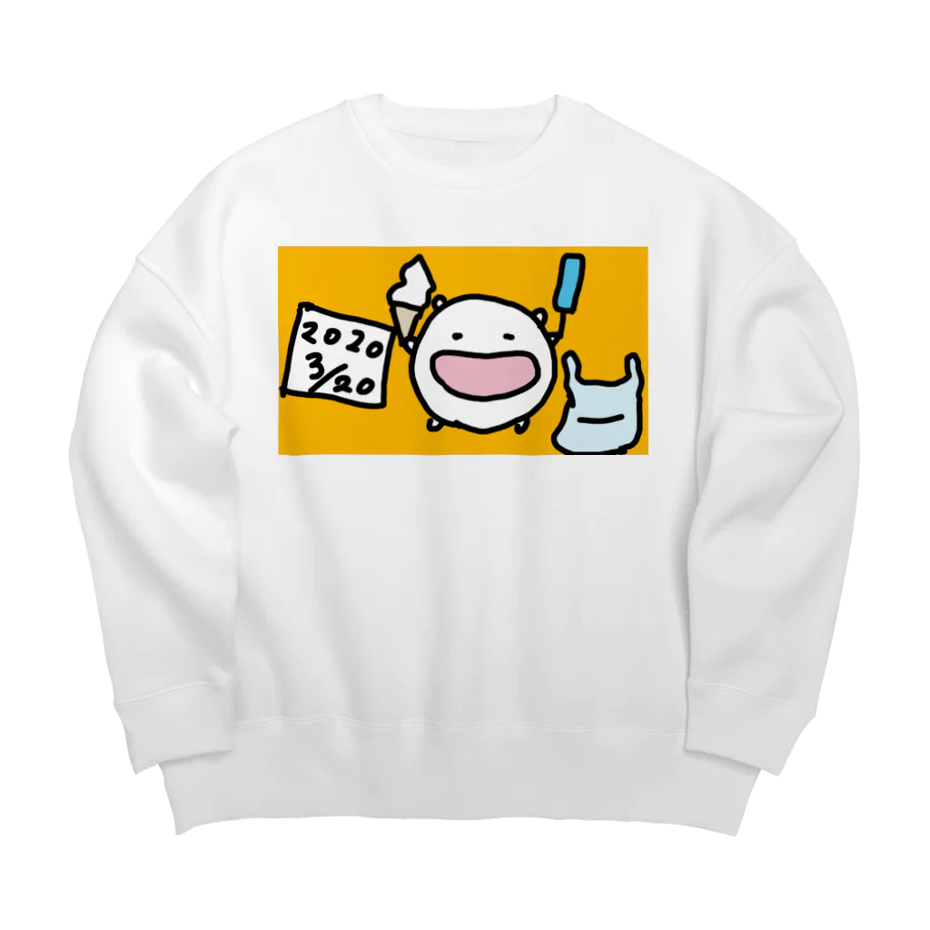 ダイナマイト87ねこ大商会の心置きなくアイスを食うと決心したねこです Big Crew Neck Sweatshirt