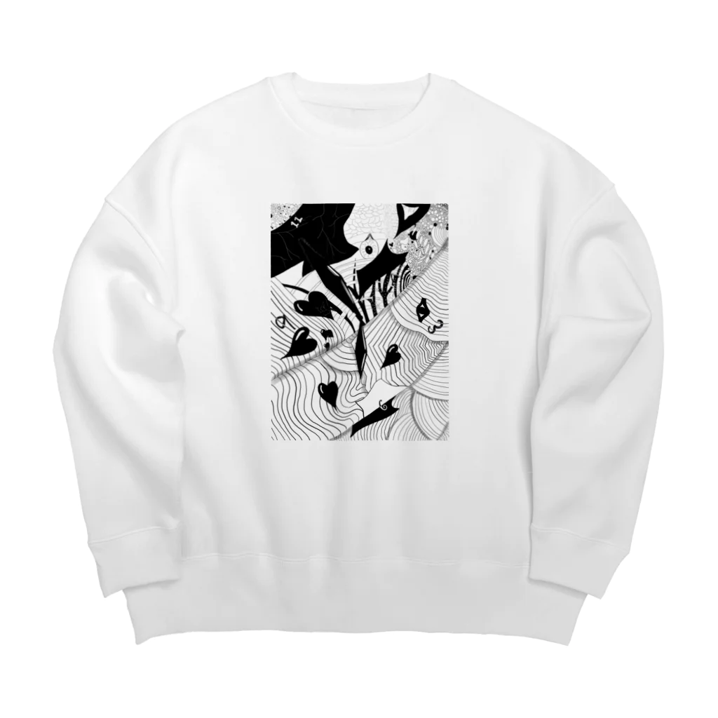 ブロッコリーの線によるドローイング Big Crew Neck Sweatshirt