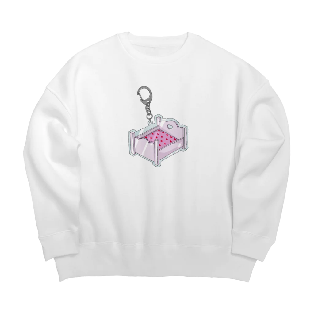 うさちゃん天使のベッド Big Crew Neck Sweatshirt