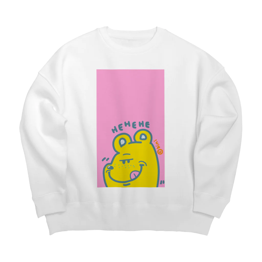 Bingbungのへへへくま Big Crew Neck Sweatshirt