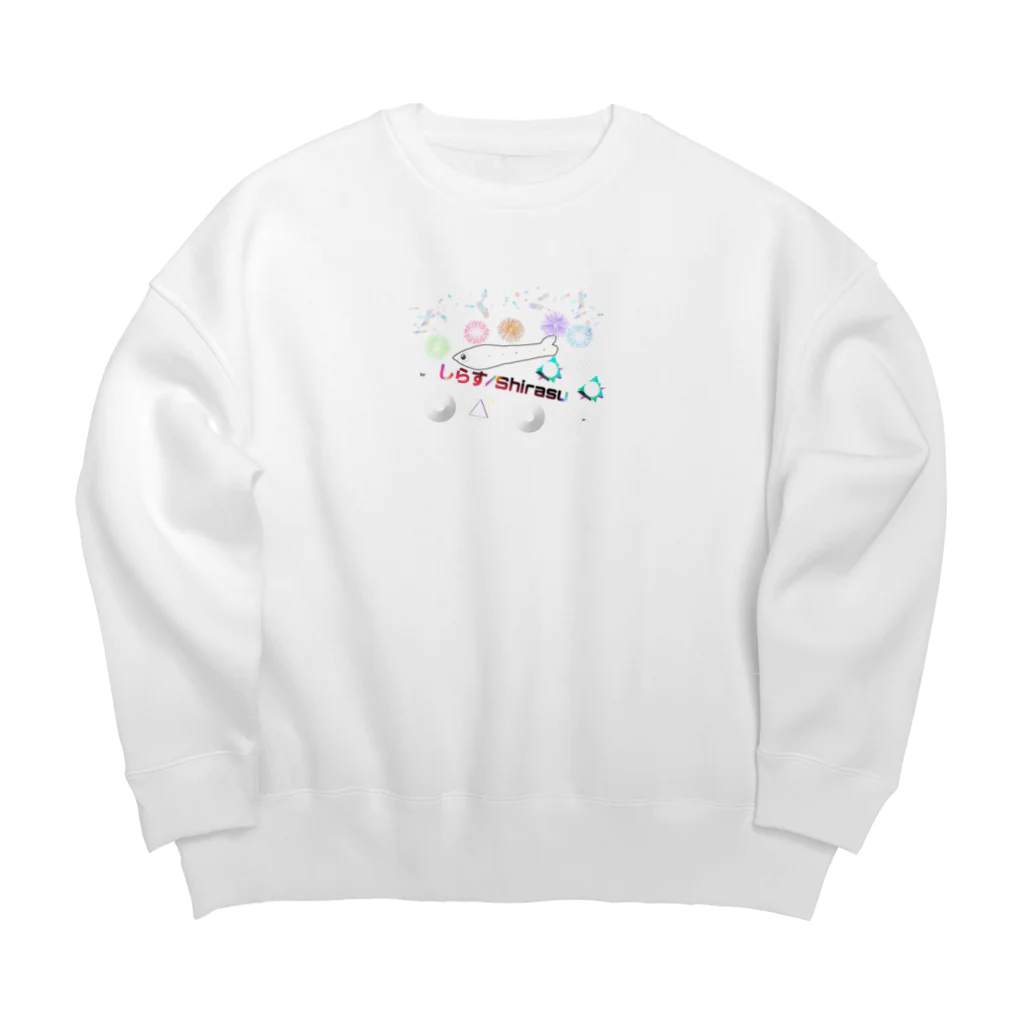 162円均一...ではないしらすのお土産屋のしらすグッズ Big Crew Neck Sweatshirt