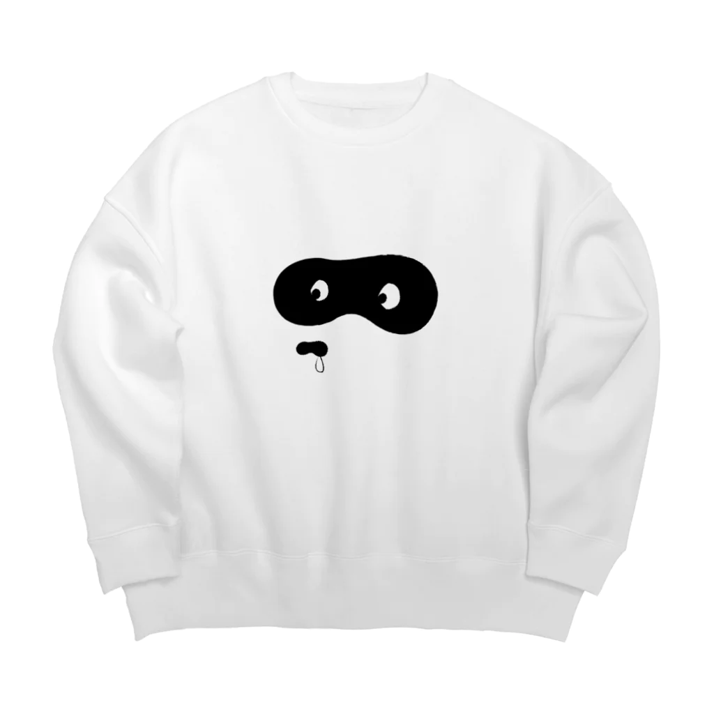 ぽんぽんぽんのぽんちゃんの鼻水（黒毛） Big Crew Neck Sweatshirt