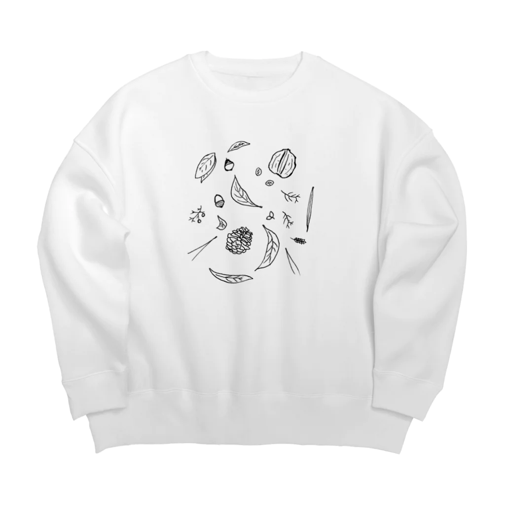 気ままに創作　よろず堂の森の調べ　モノクロ Big Crew Neck Sweatshirt