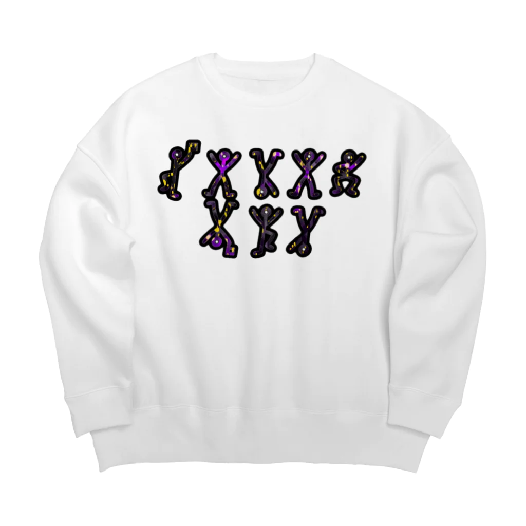 wifolの【Jeden Tag】Futuristic character Big Crew Neck Sweatshirt