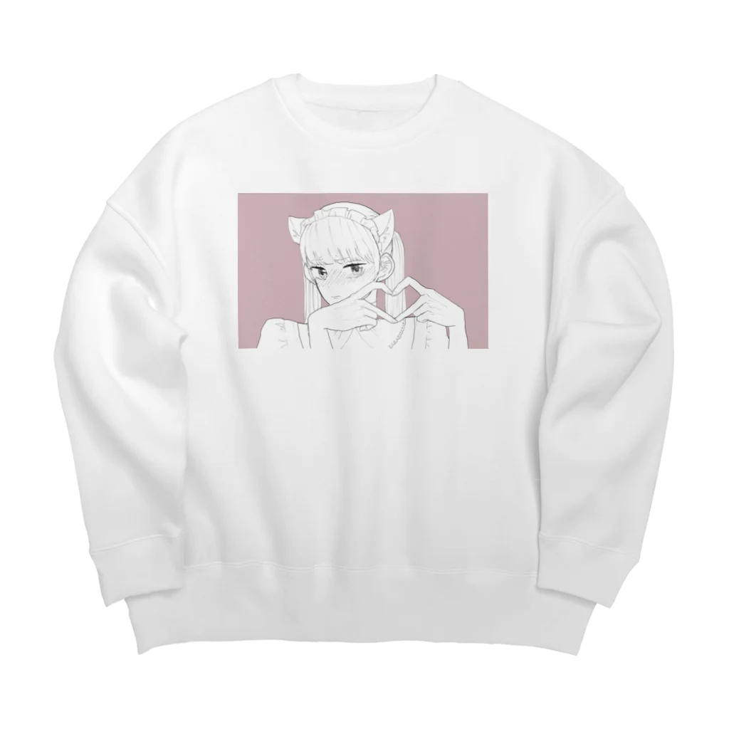 レモネード2世のメイド安藤くん（ピンク白） Big Crew Neck Sweatshirt