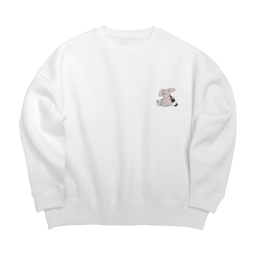 半生屋のすさみうさぎワンポイント Big Crew Neck Sweatshirt