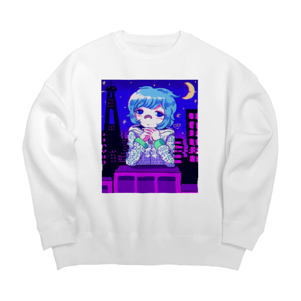 キドウのおみせやさんのヴェイパーウェイヴ数ノ子 Big Crew Neck Sweatshirt