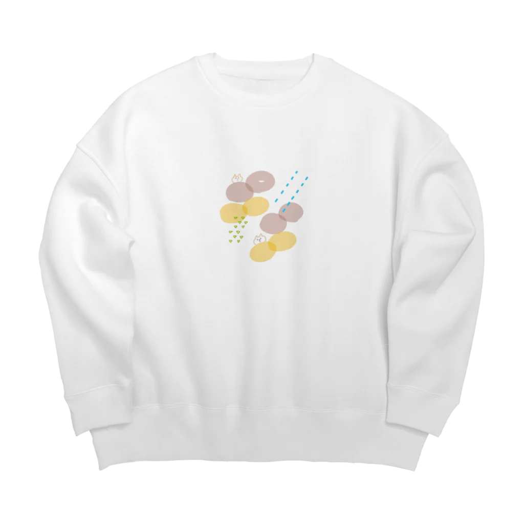 マリモリのもようにかくれネコ Big Crew Neck Sweatshirt