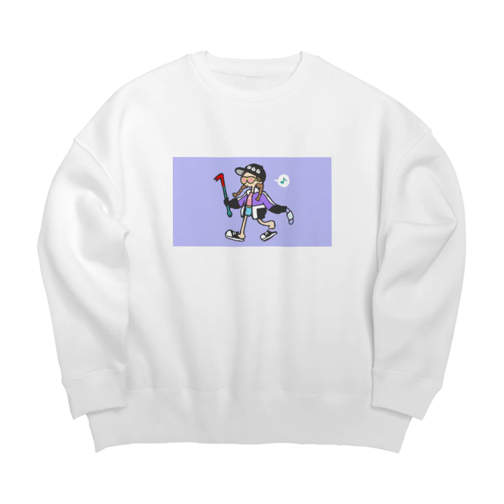 イソ(ベ)マスヲのバールレディ Big Crew Neck Sweatshirt