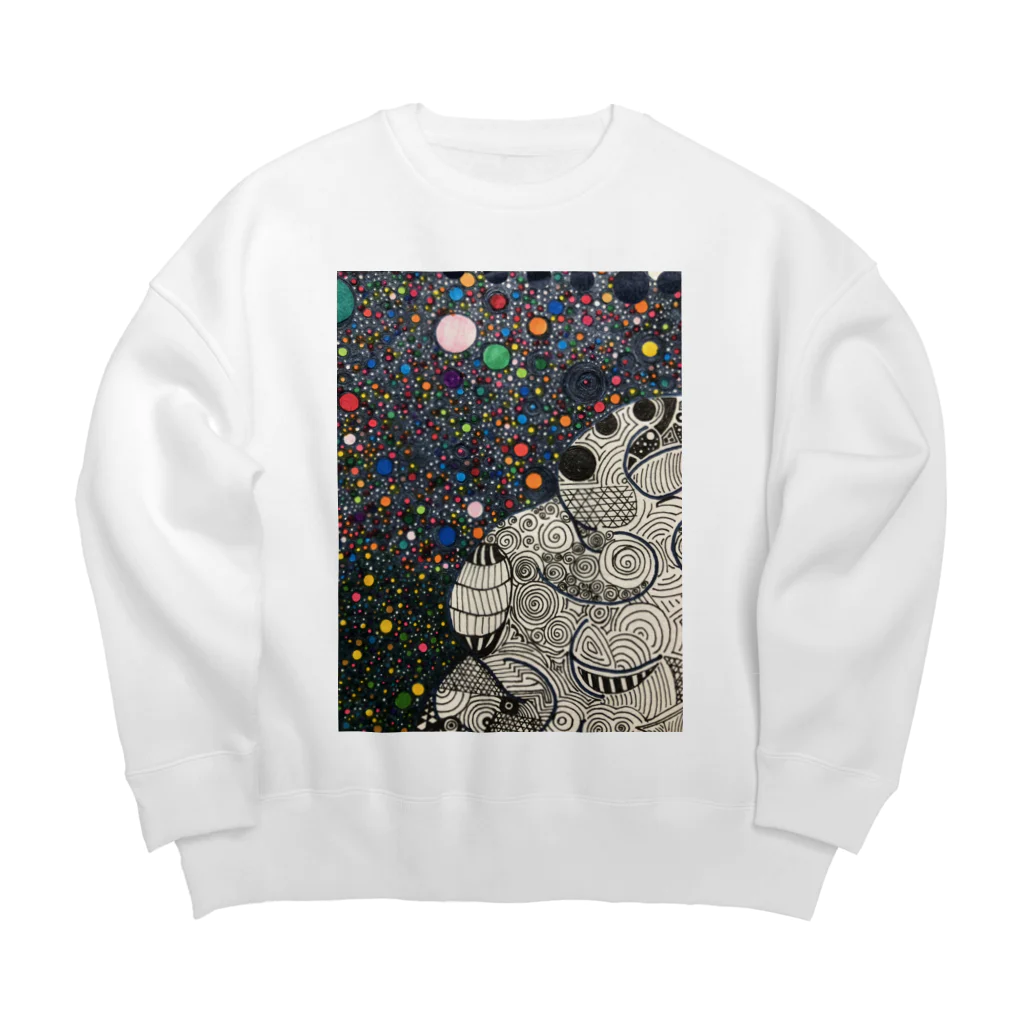 あさりとしじみ。のくりーむそーだ。 Big Crew Neck Sweatshirt