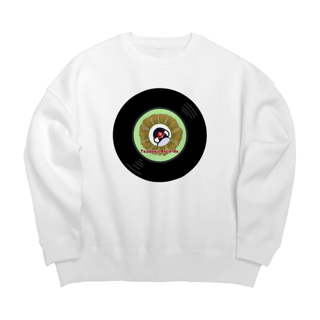 レコードの巣のつぼ巣レコード桜文鳥 Big Crew Neck Sweatshirt